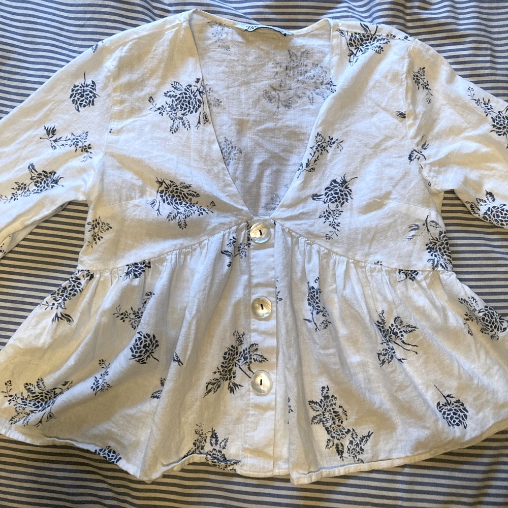 Zara boho babydoll blouse